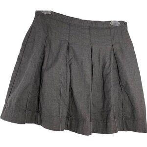 Lands End Skirt Adult Gray Pleated Tab Pocket Work Uniform Bottom Womens Sz: 9